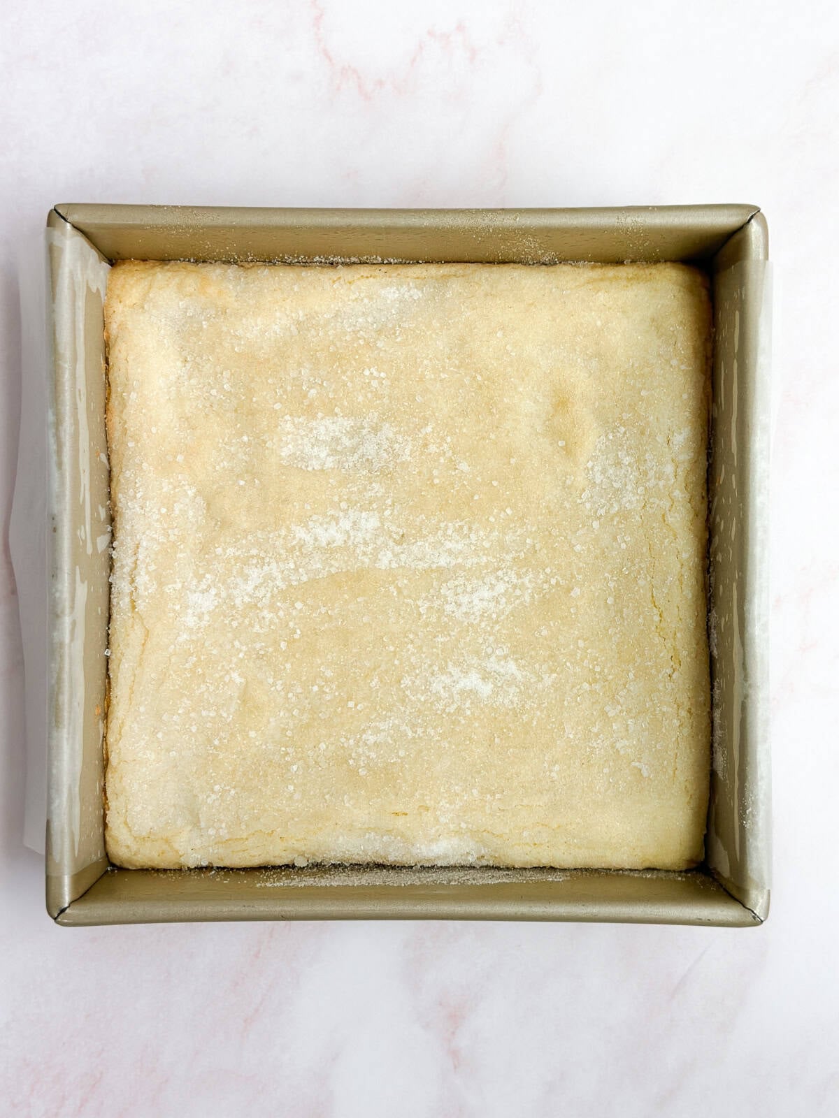 lemon sugar cookie bars after baking.