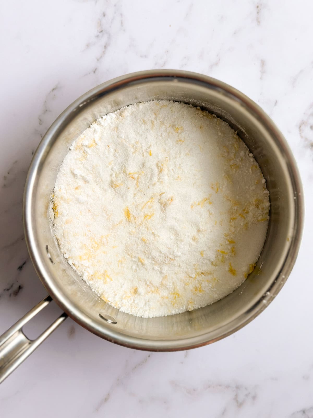lemon zest rubbed into sugar.