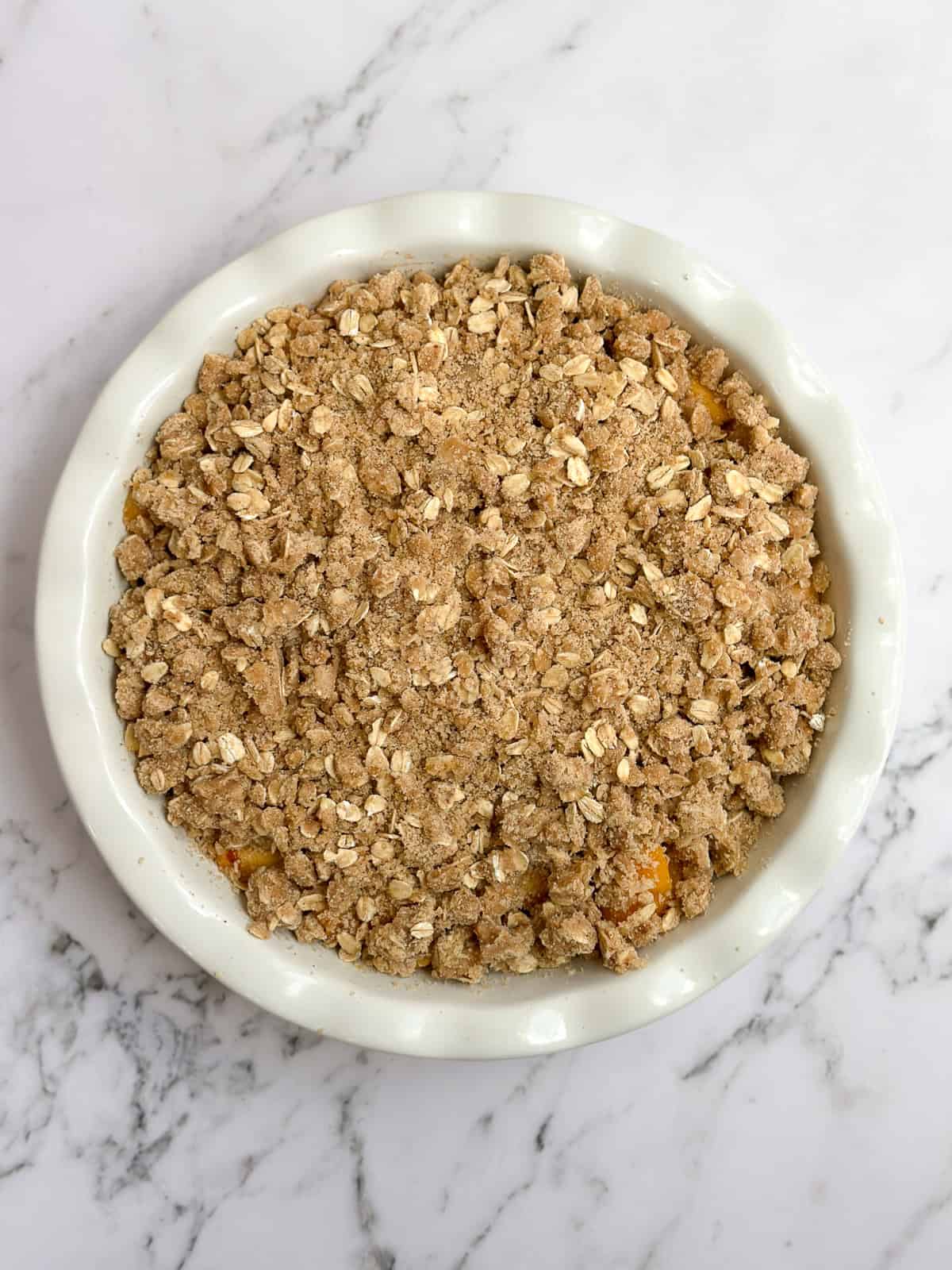 everything in the baking dish before baking.