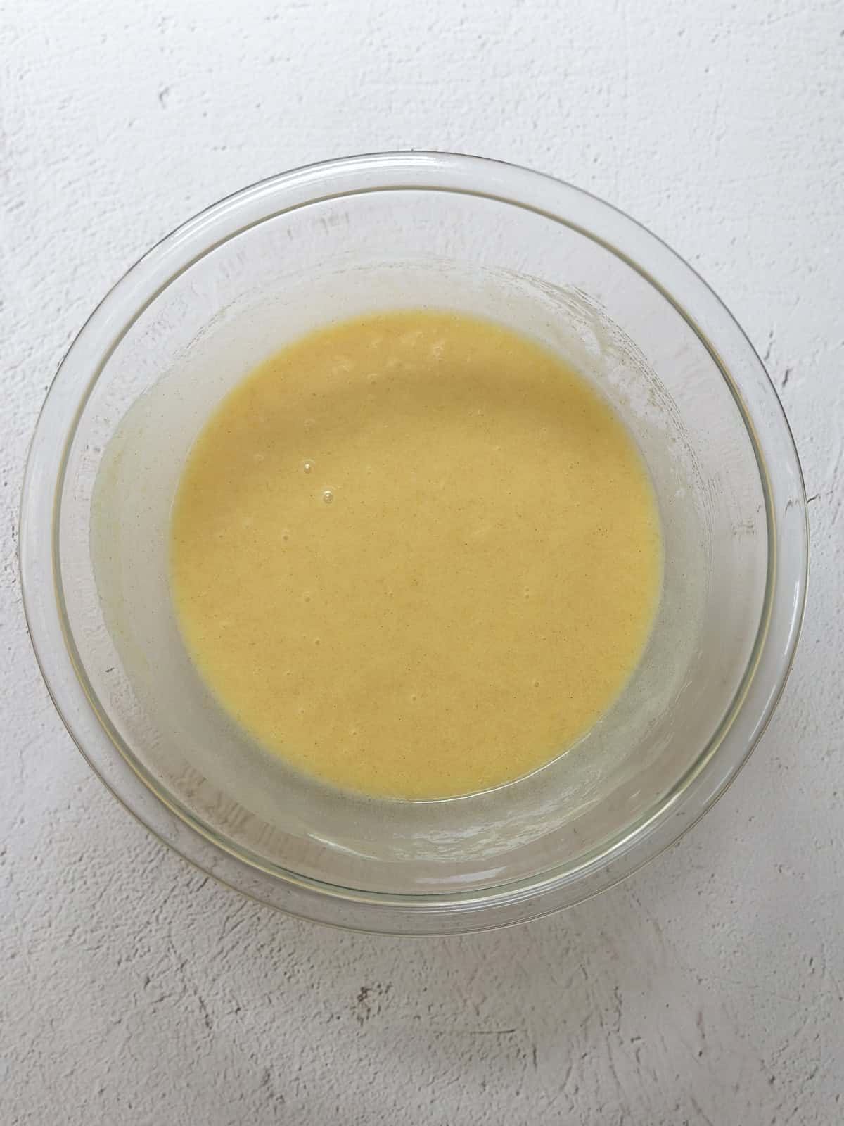 wet ingredients mixed together.