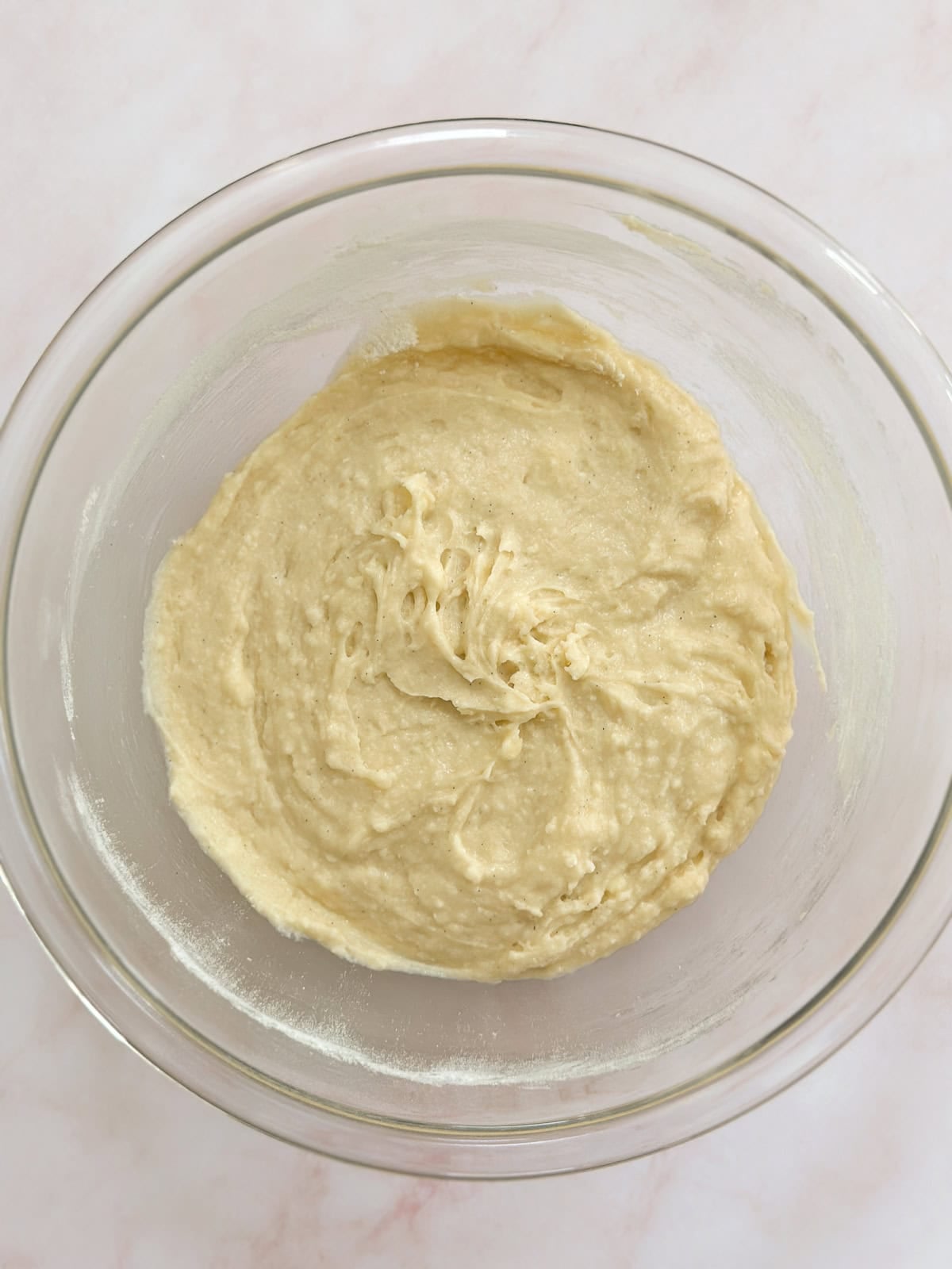 adding in the dry ingredients.