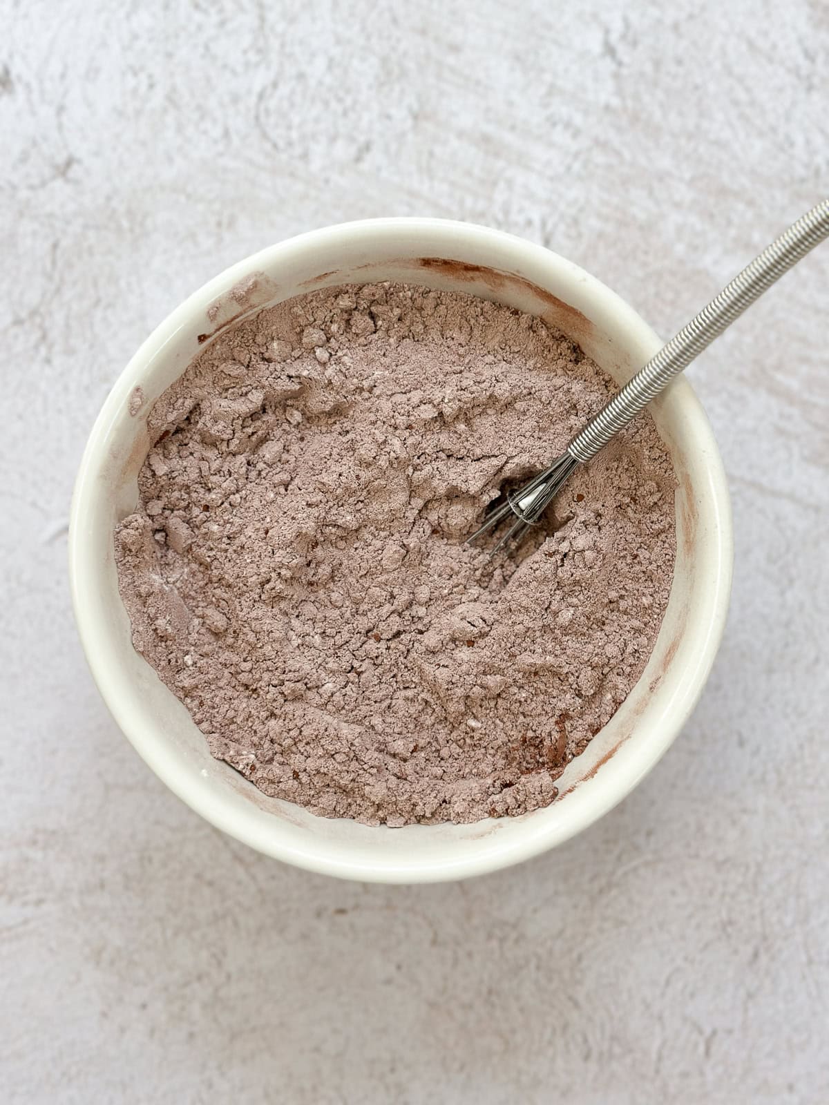 dry ingredients whisked together.