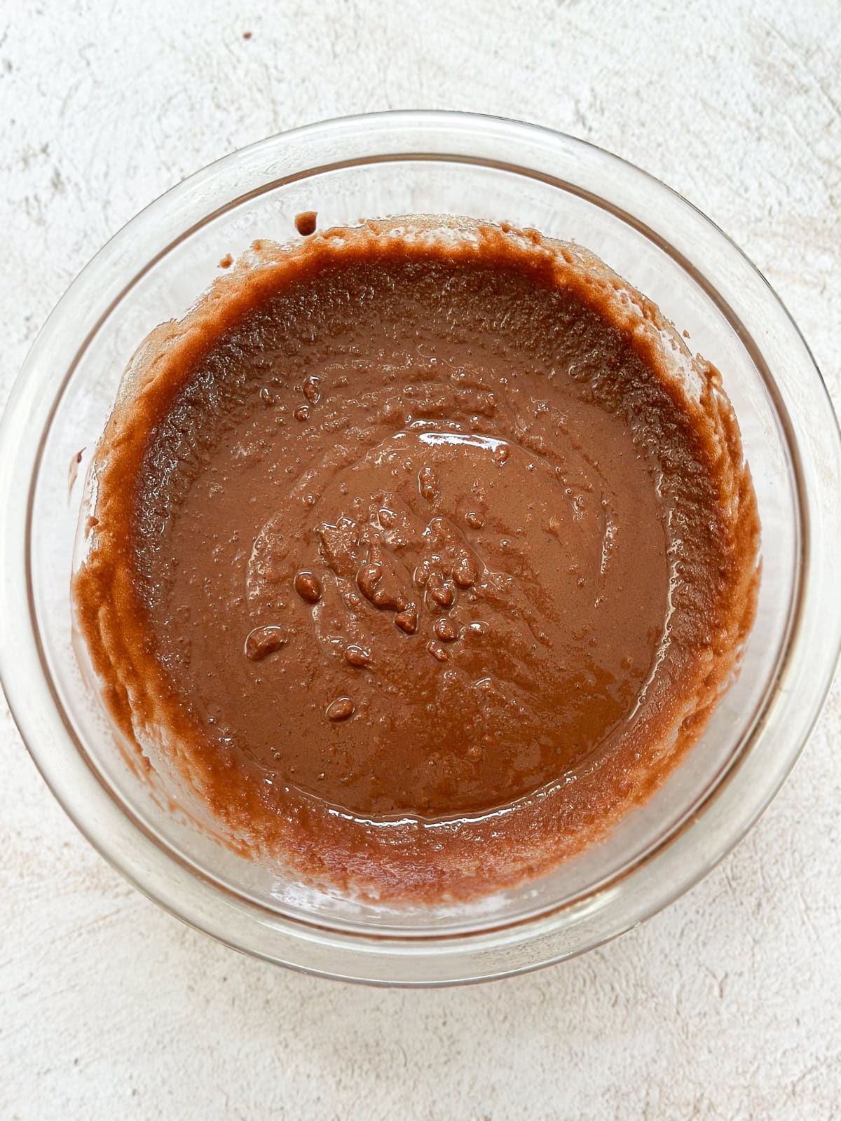 wet ingredients mixed together.