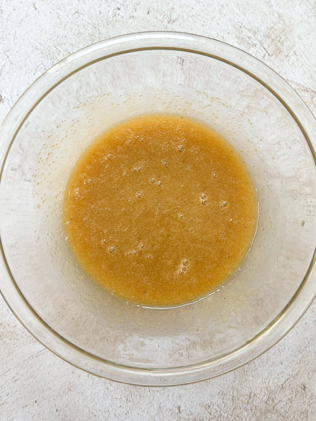 wet ingredients mixed together.