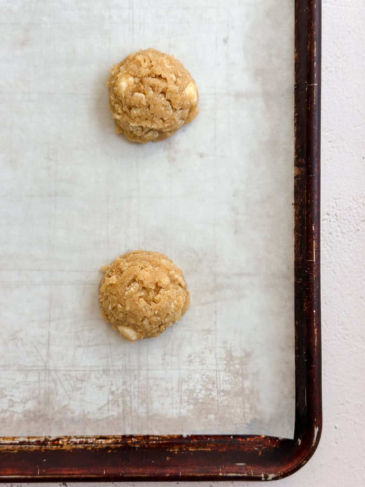 cookie dough balls before baking.