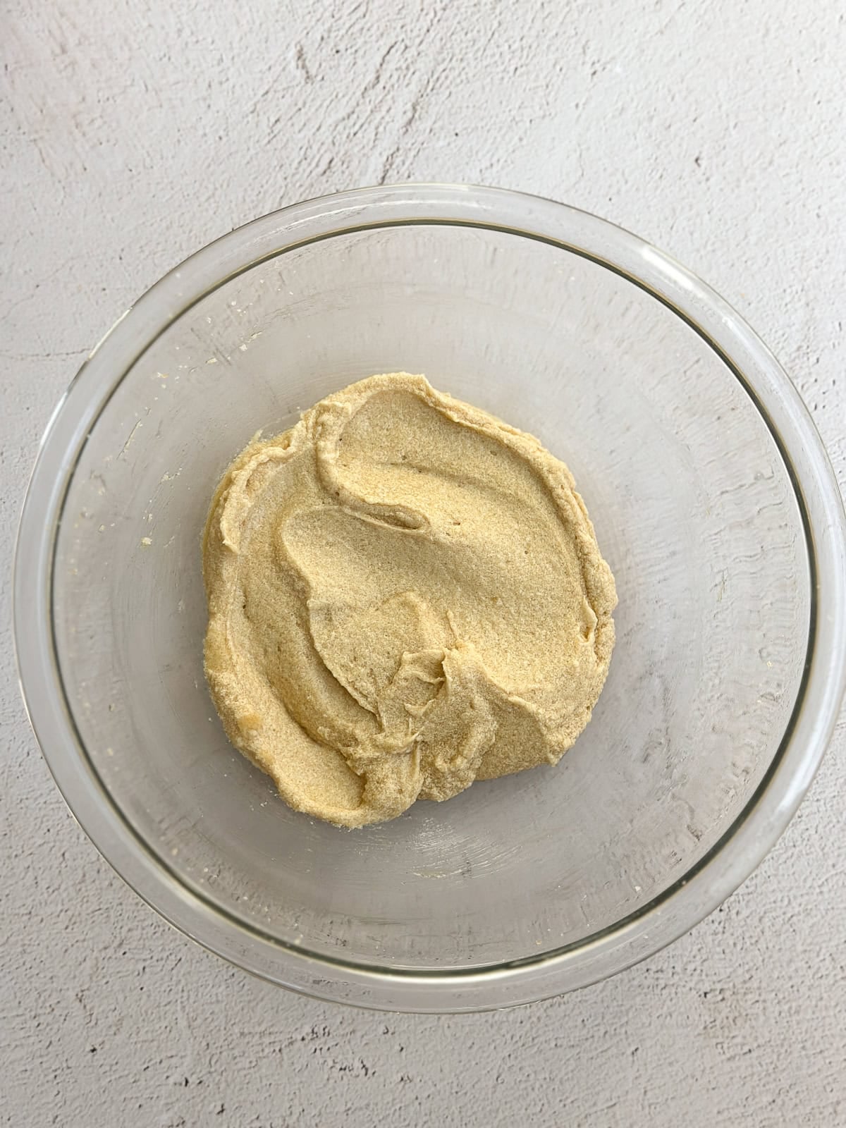 wet ingredients creamed together.