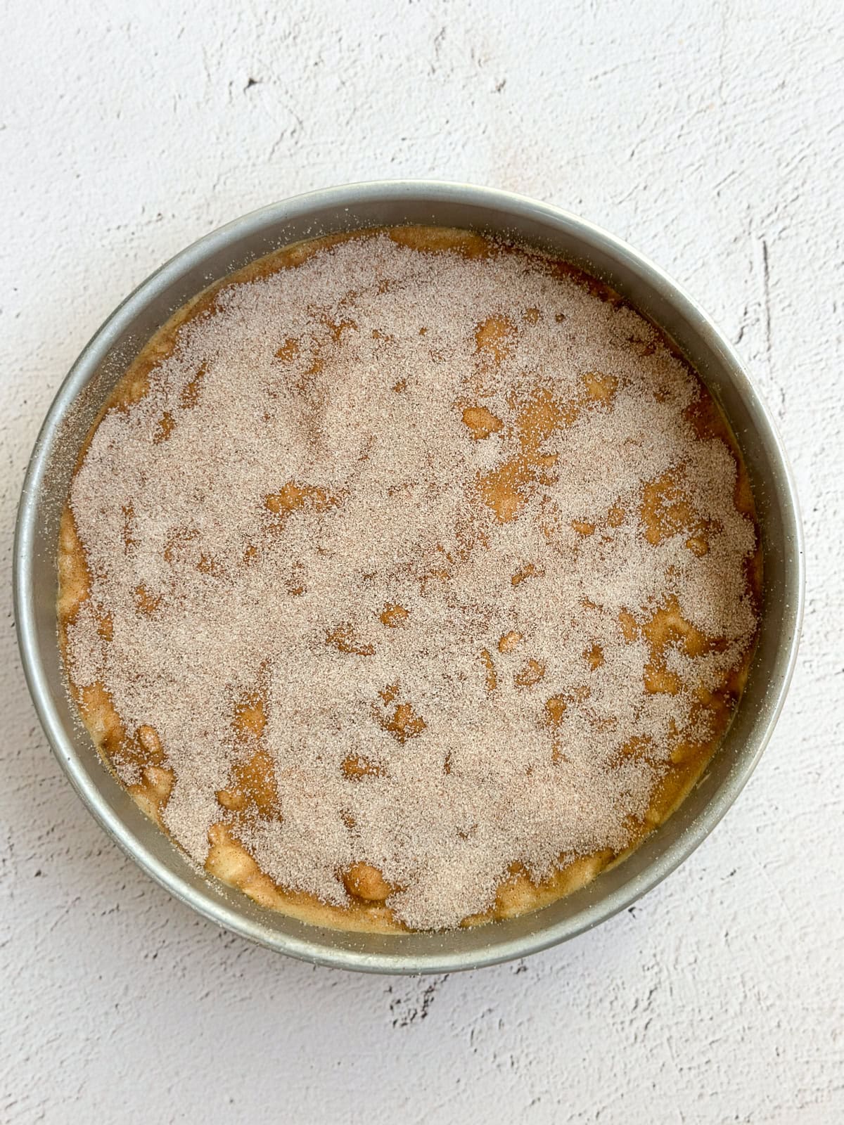 cake in the pan right before baking.