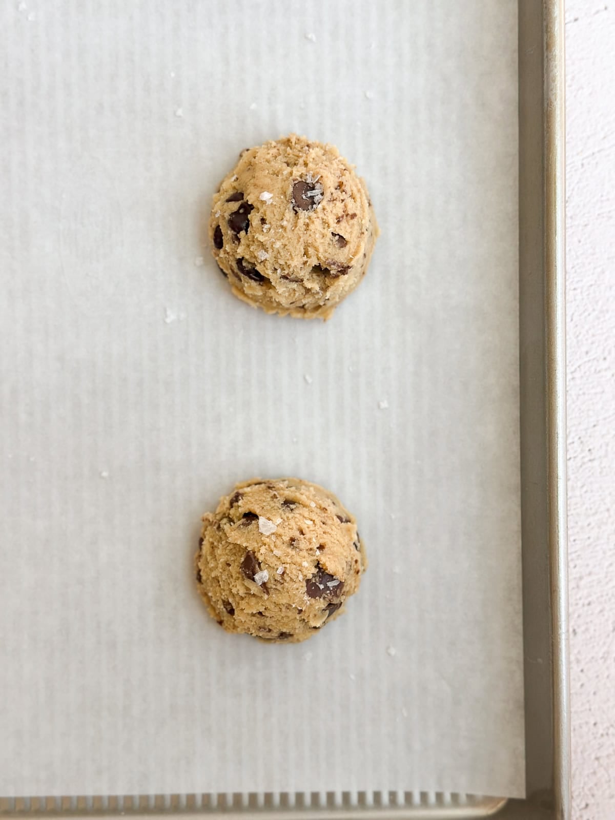 cookie dough balls before baking.