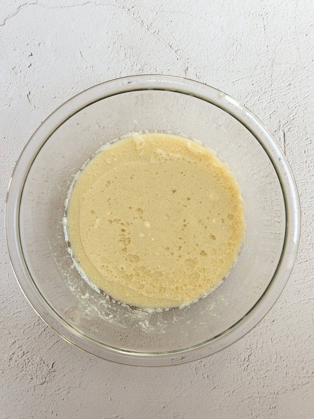 wet ingredients mixed together.