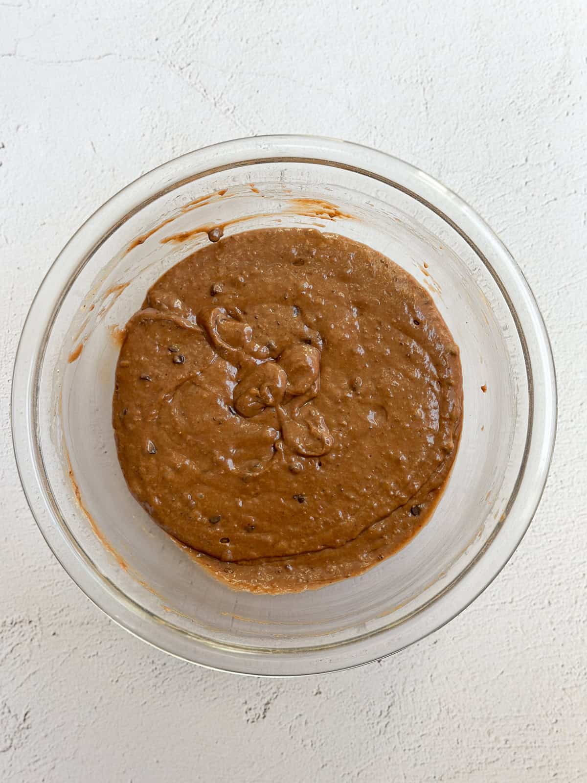 all the dry ingredients added and muffin batter ready.