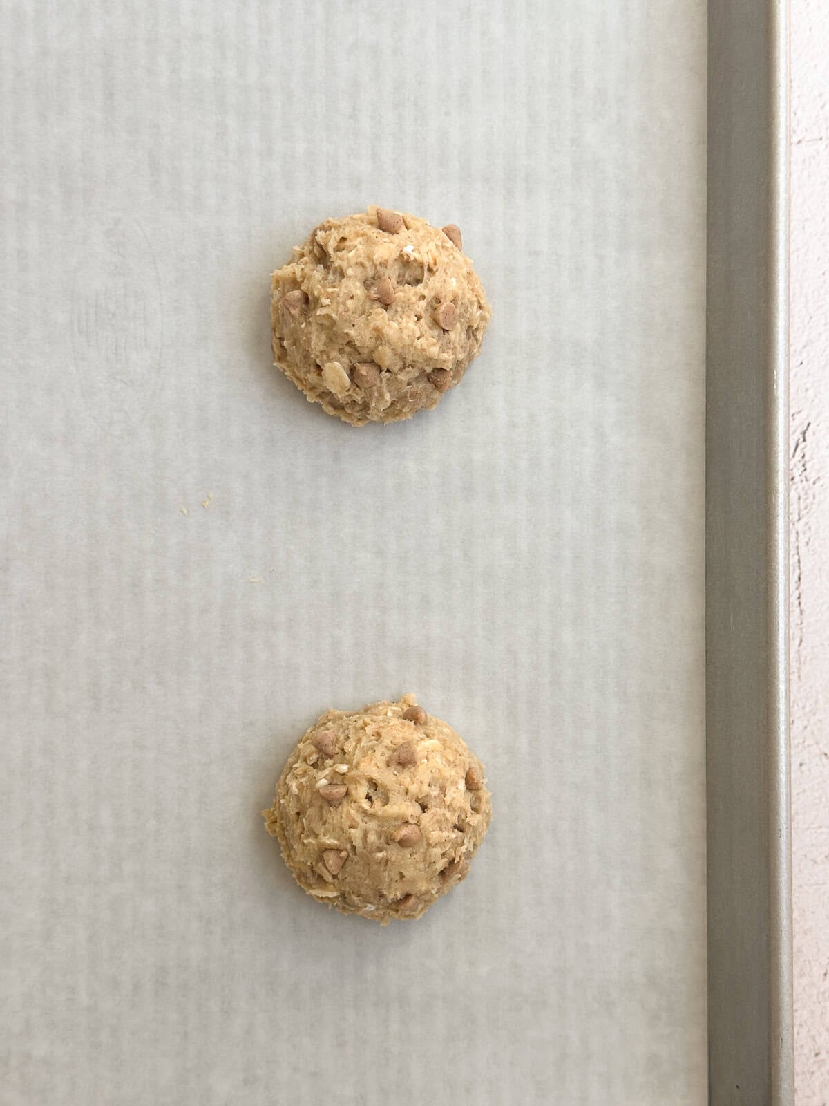 cookie dough balls before baking.