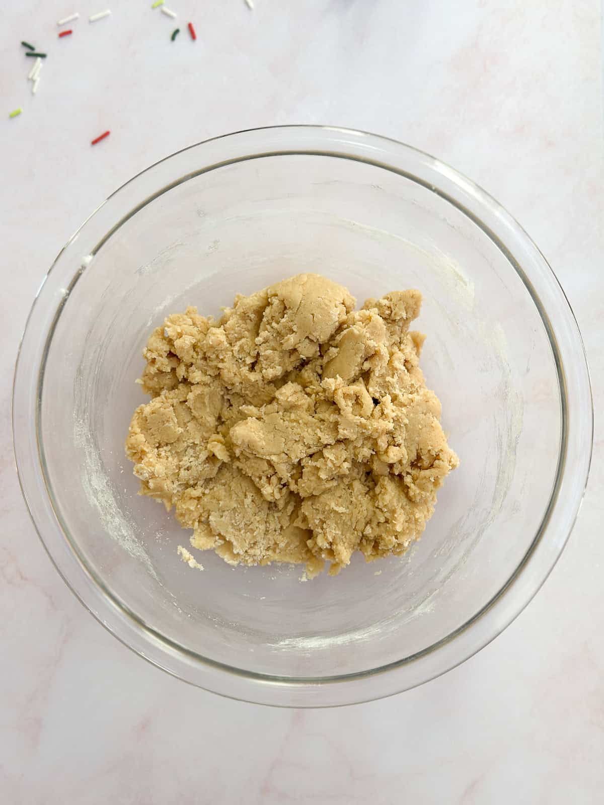 dry ingredients added.