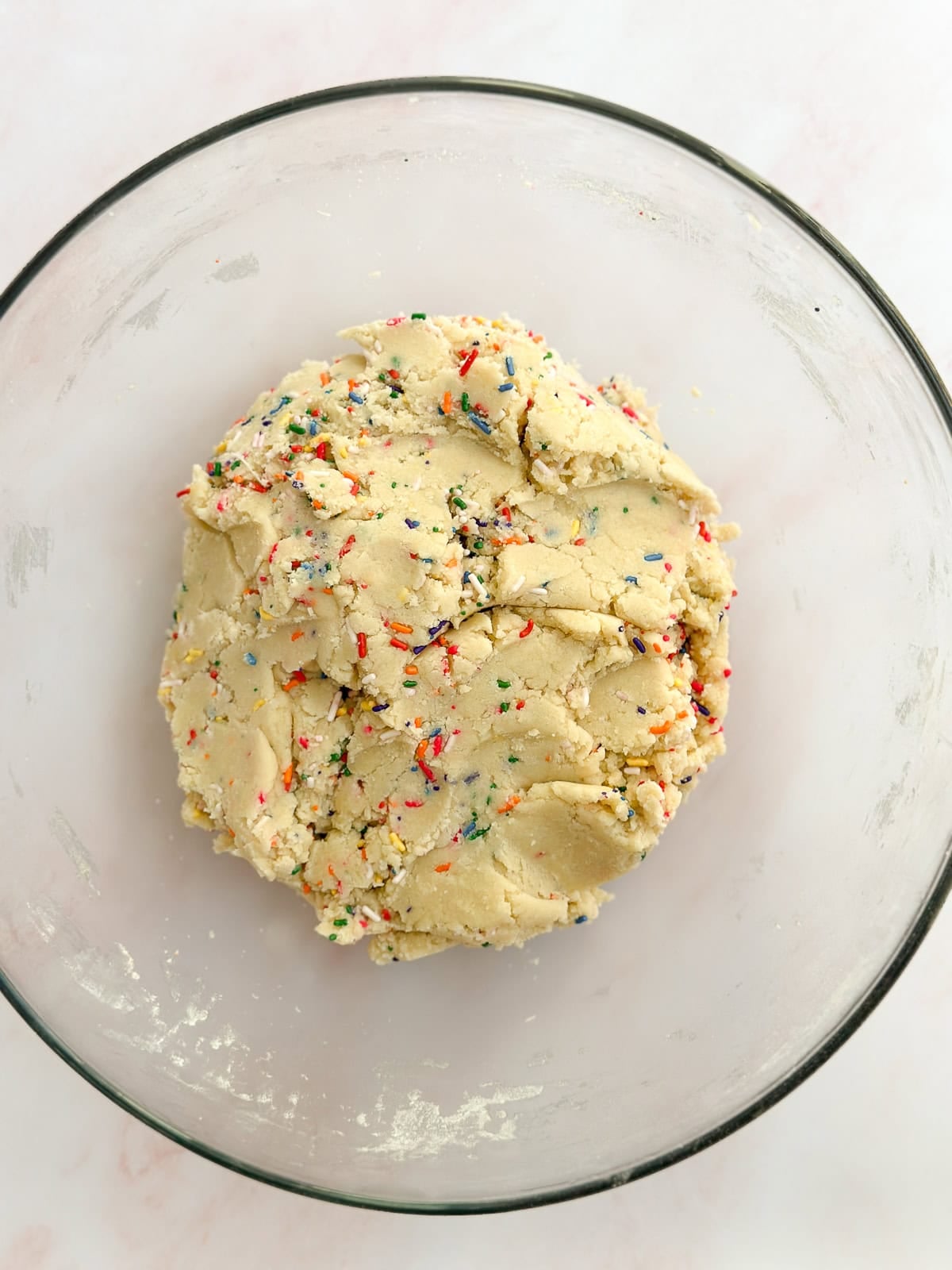 dry ingredients and sprinkles added.