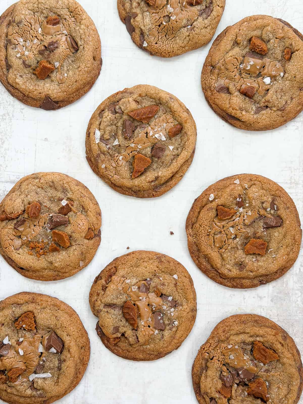 staggered cookies together.