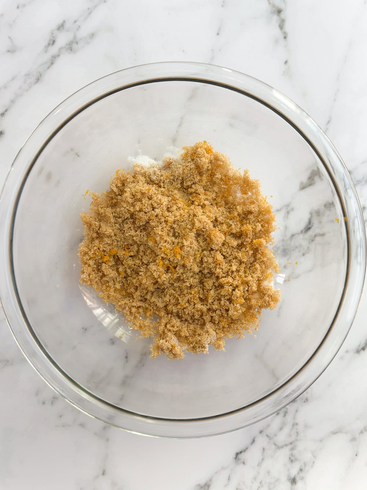 orange zest mixed into the sugars.