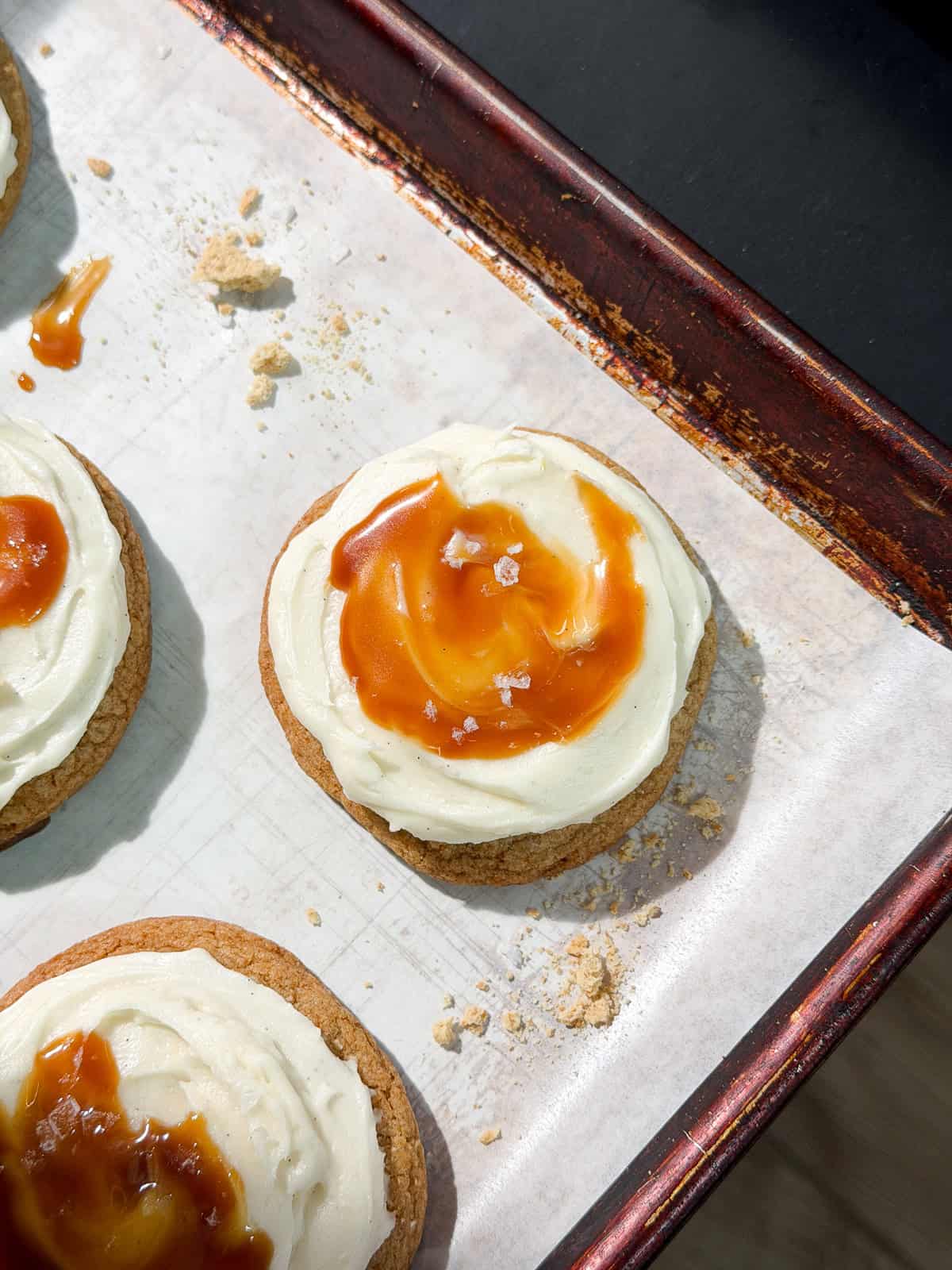 a close up of a cookie.