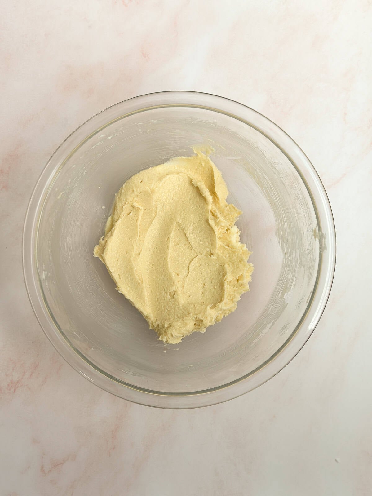 wet ingredients creamed together.