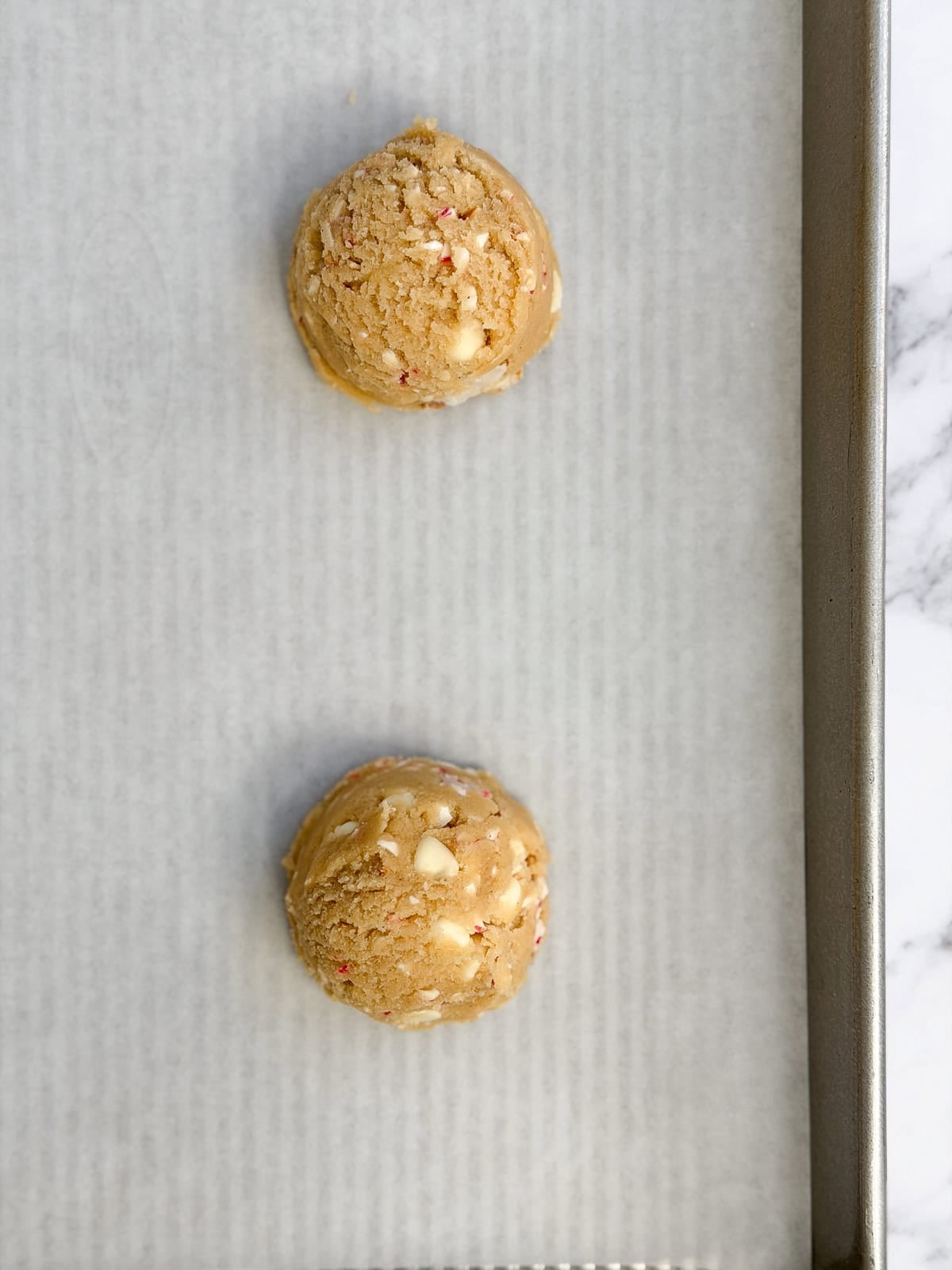 cookie dough balls before baking.
