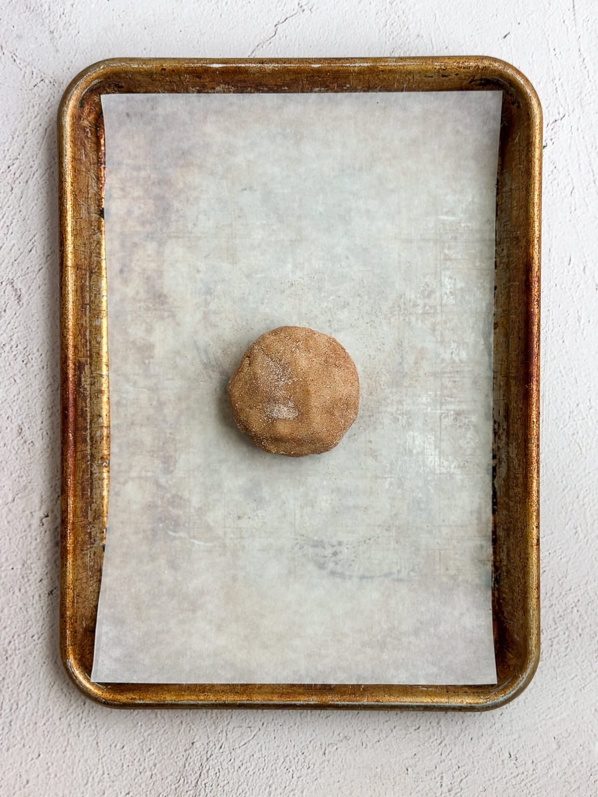 the cookie dough ball before baking.