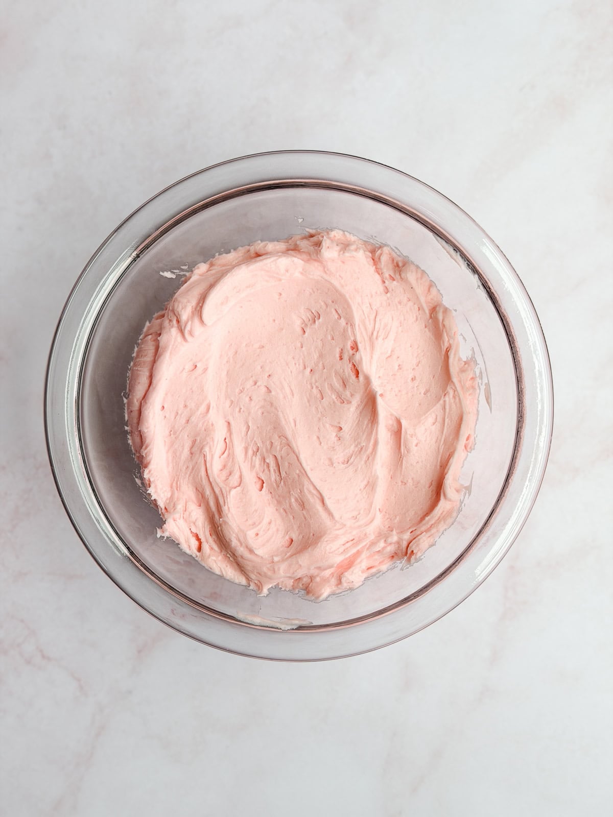 vanilla buttercream made in a bowl.