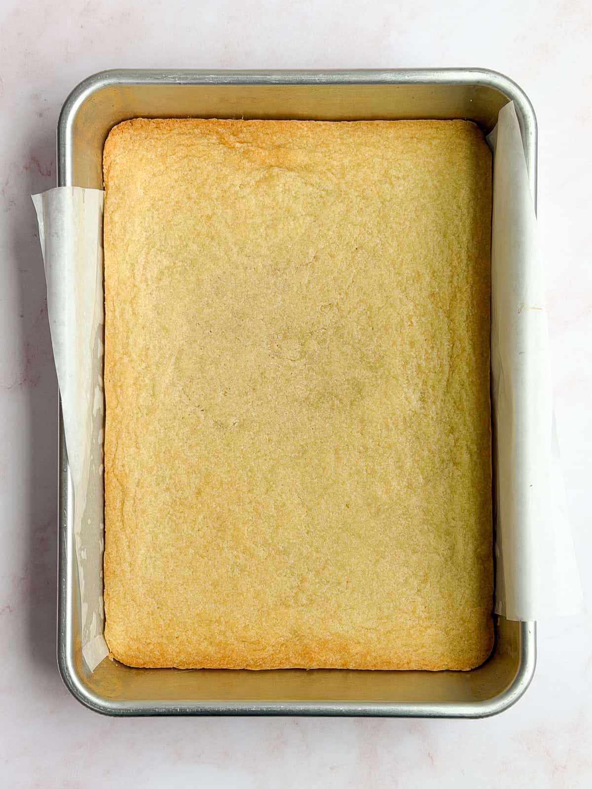 cookie bars after baking.