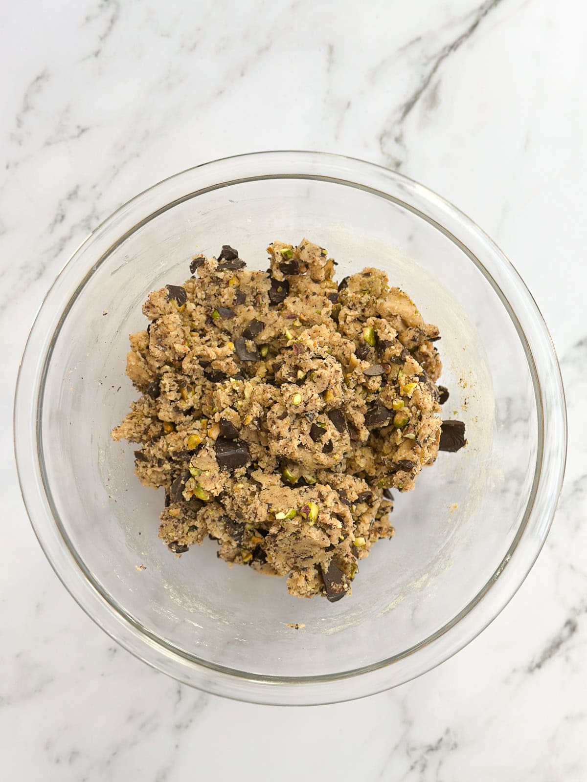 chocolate and pistachios added to the dough.