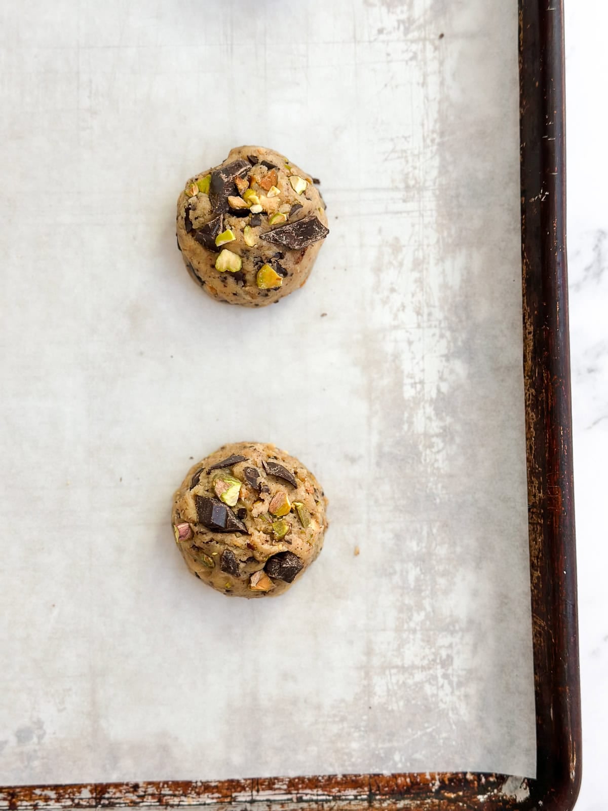 cookie dough balls before baking.