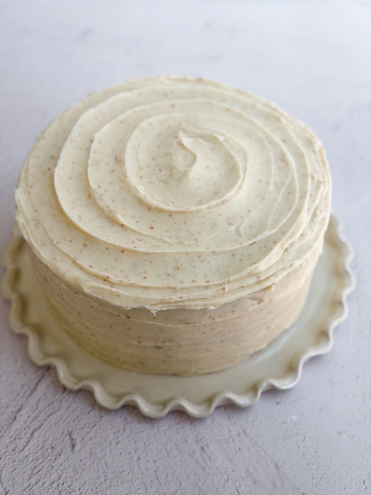 carrot cake after done frosting.