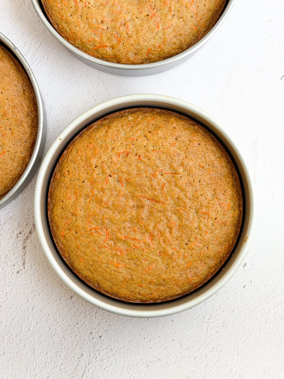 cake layers after baking.