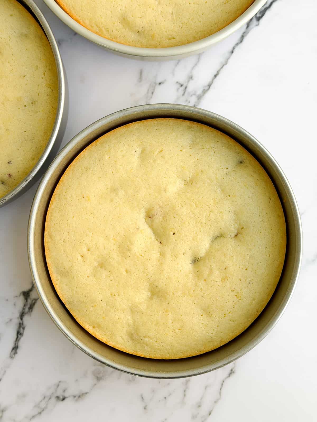 cake layers after baking.