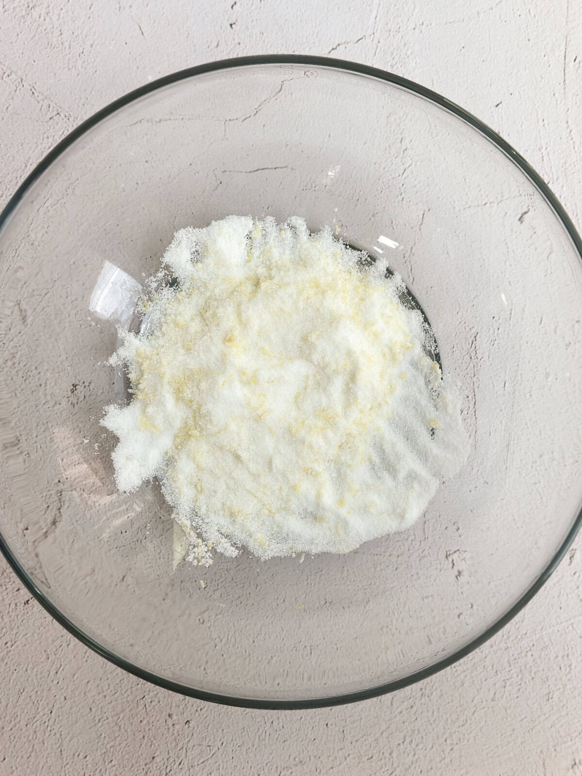 sugar ad lemon zest mixed together.