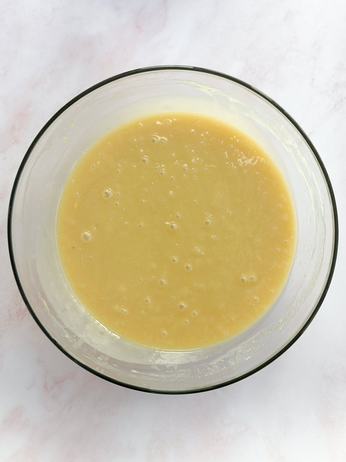 cake batter all whisked together.