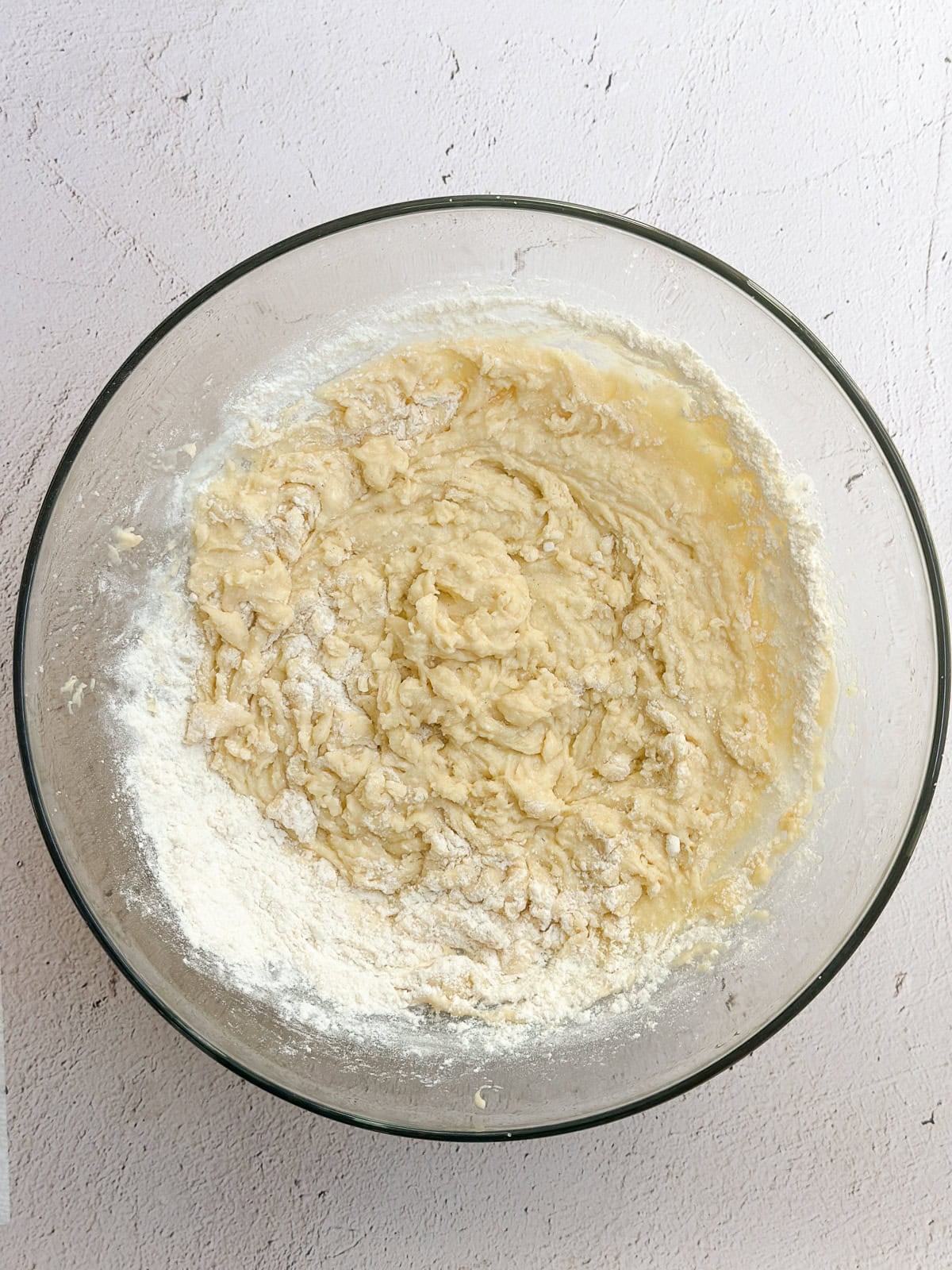 dry ingredients being added.