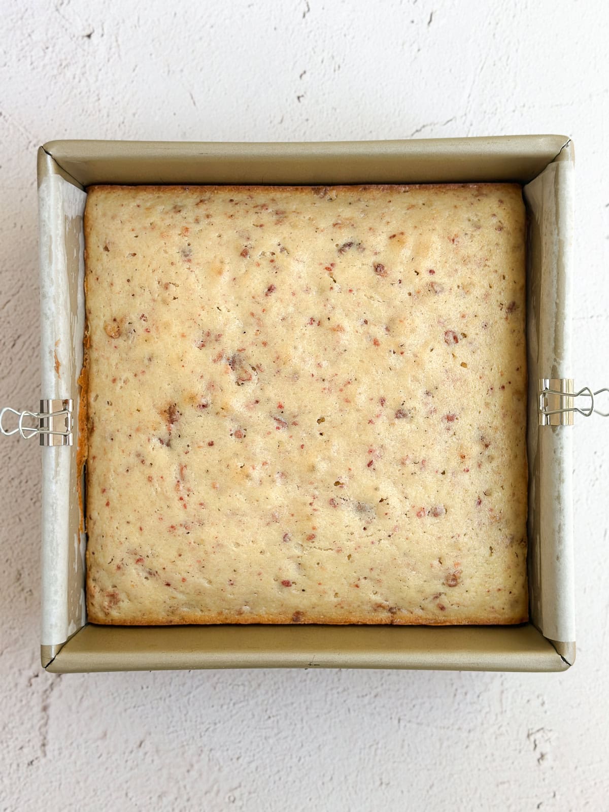 strawberry cake after baking.