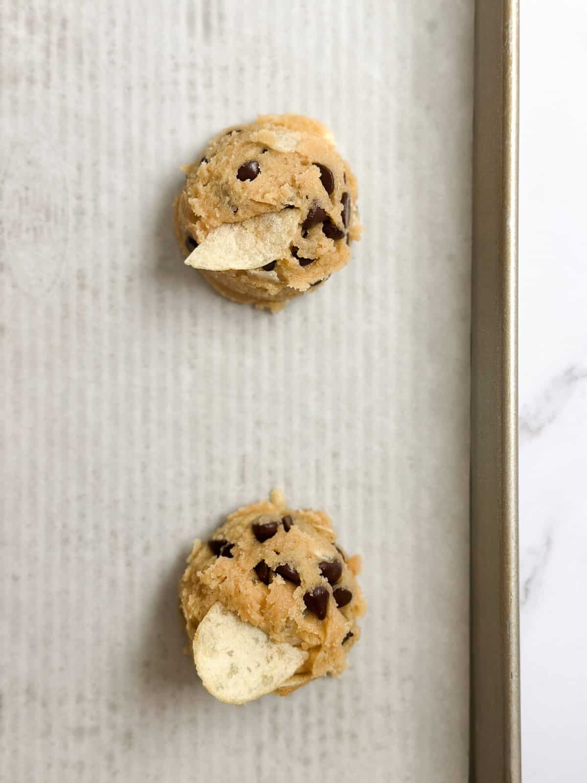 cookie dough balls before baking.