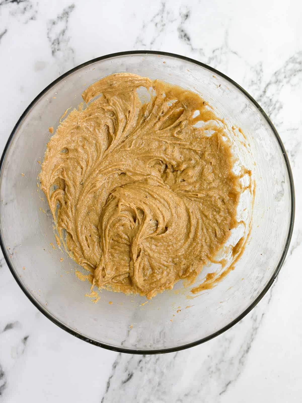 wet ingredients mixed together.