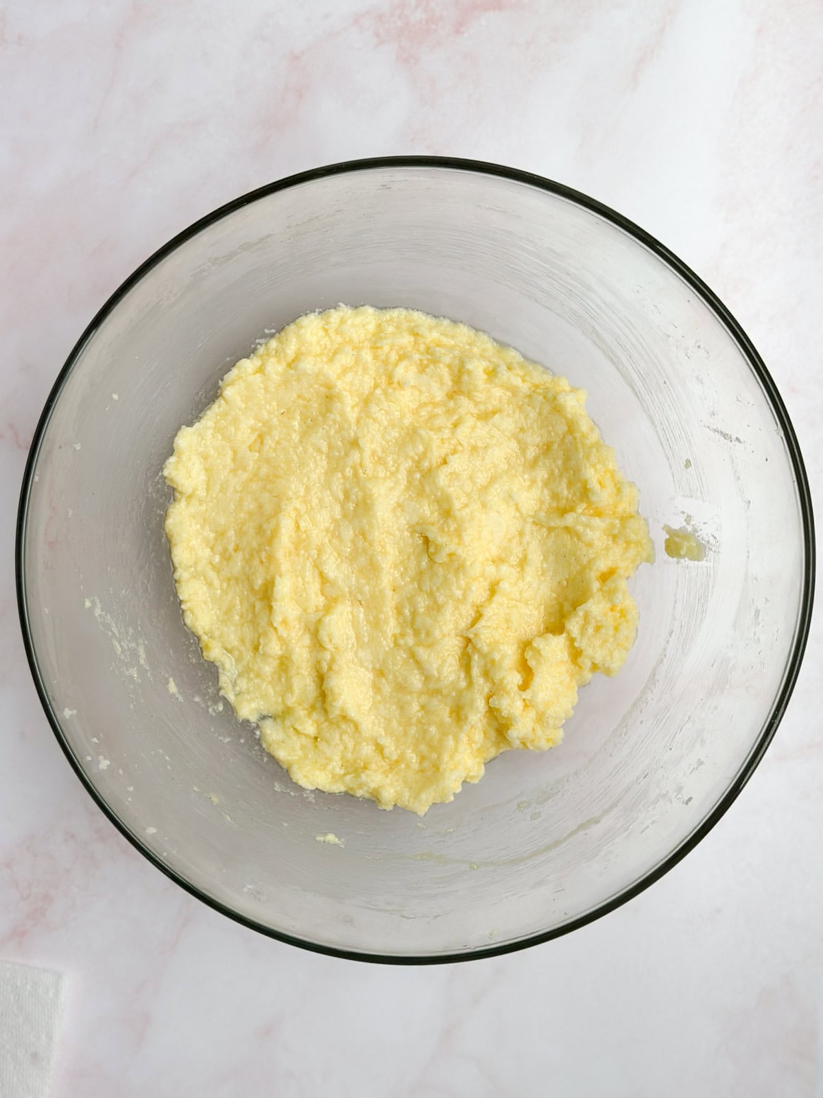 wet ingredients mixed together.