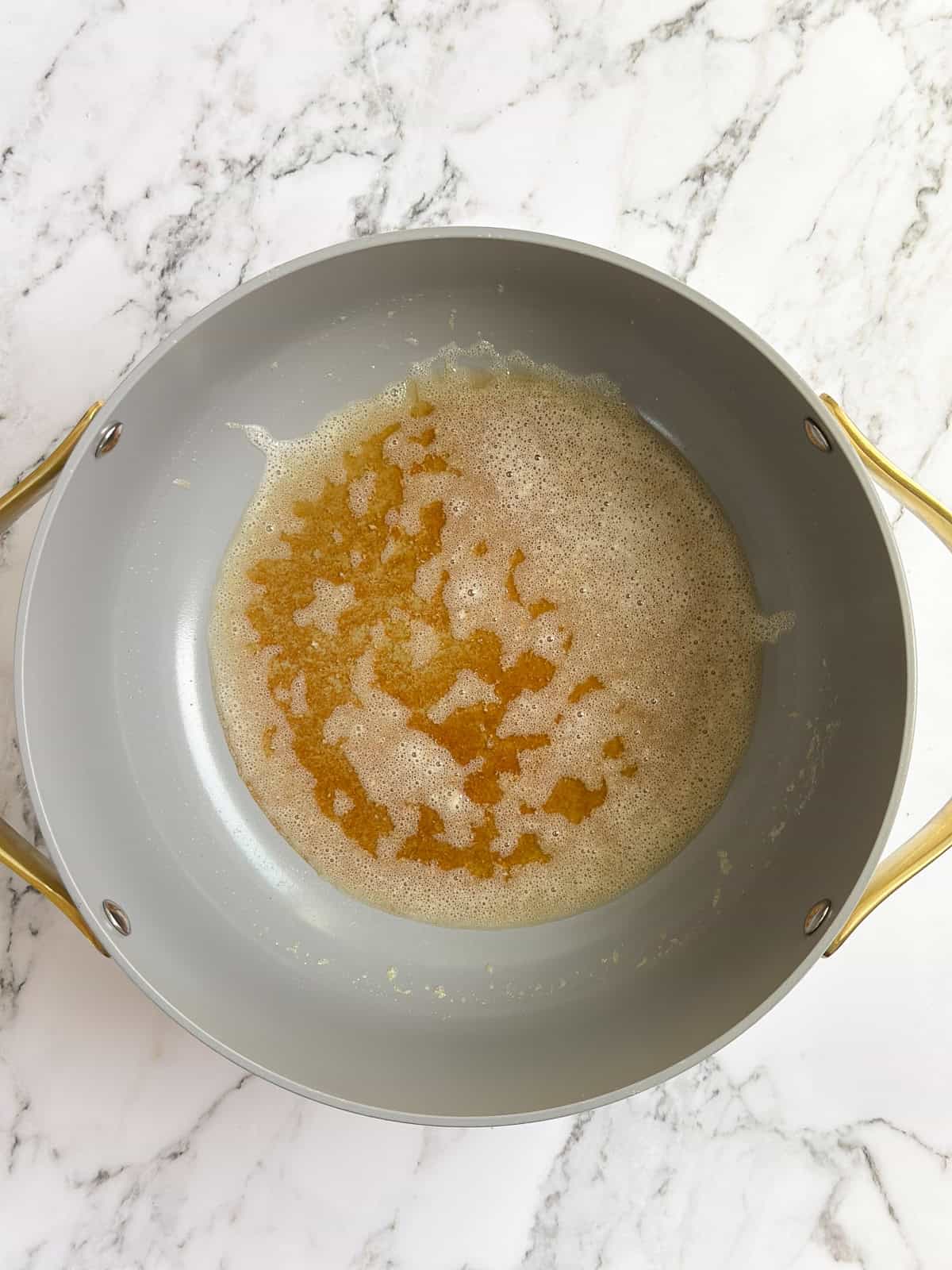 browned butter in the pot