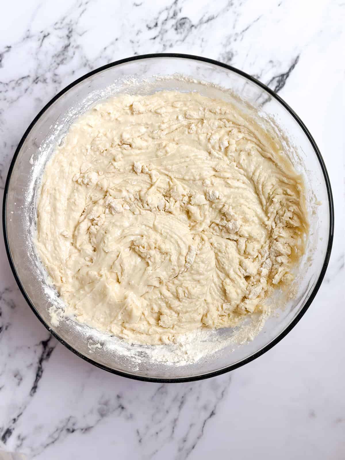 dry ingredients added.