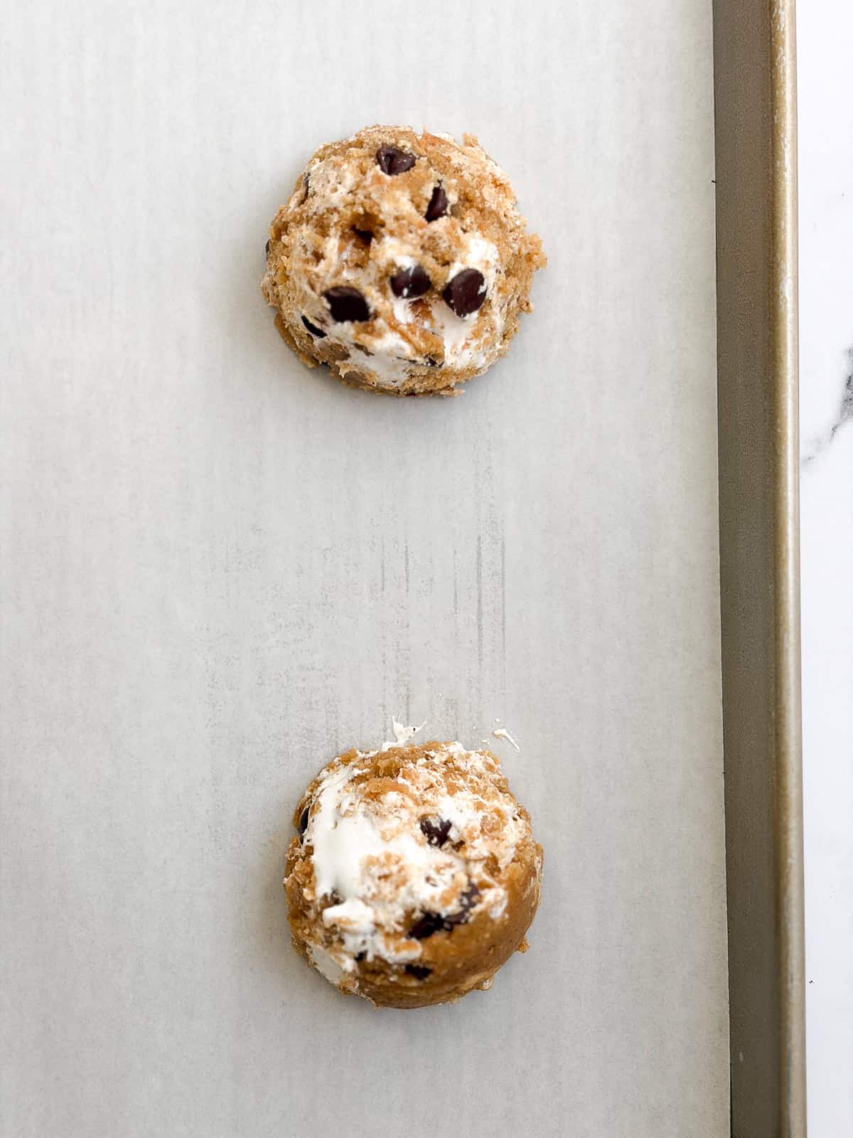 cookie dough balls before baking.