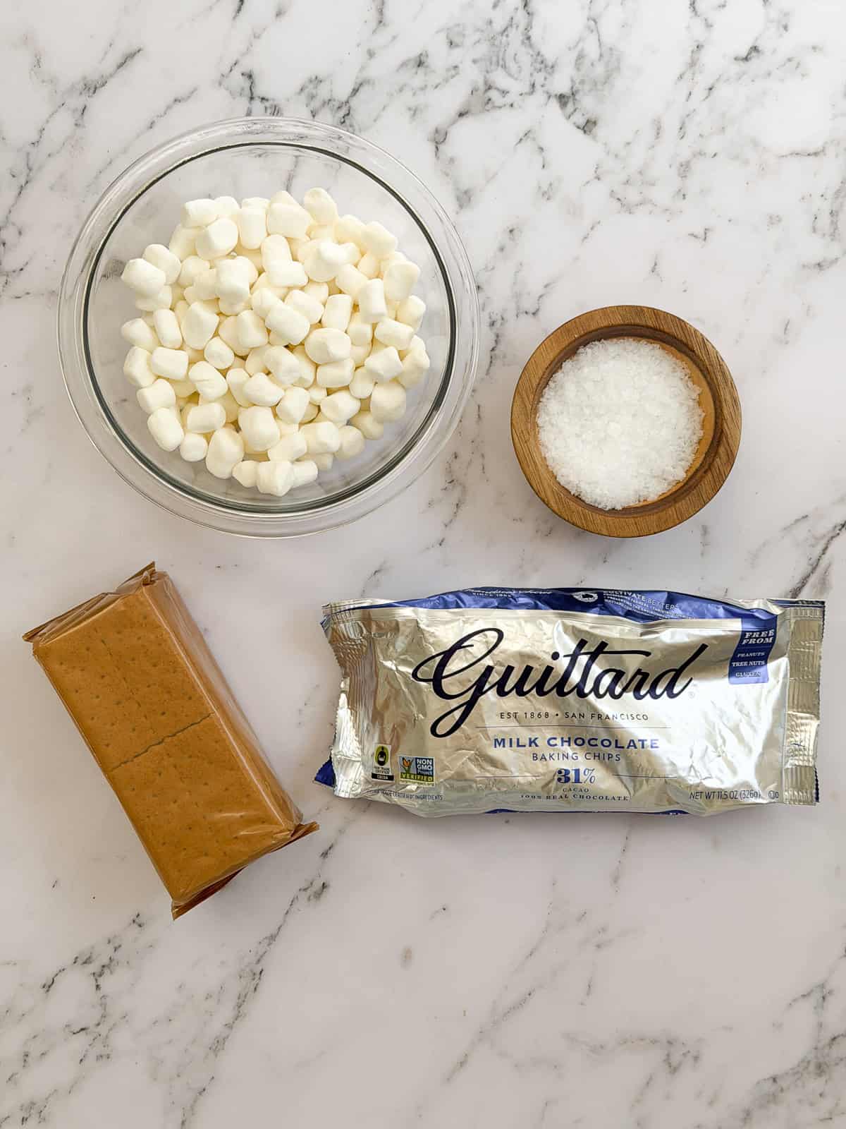 all the ingredients needed to make this easy s'mores bark.