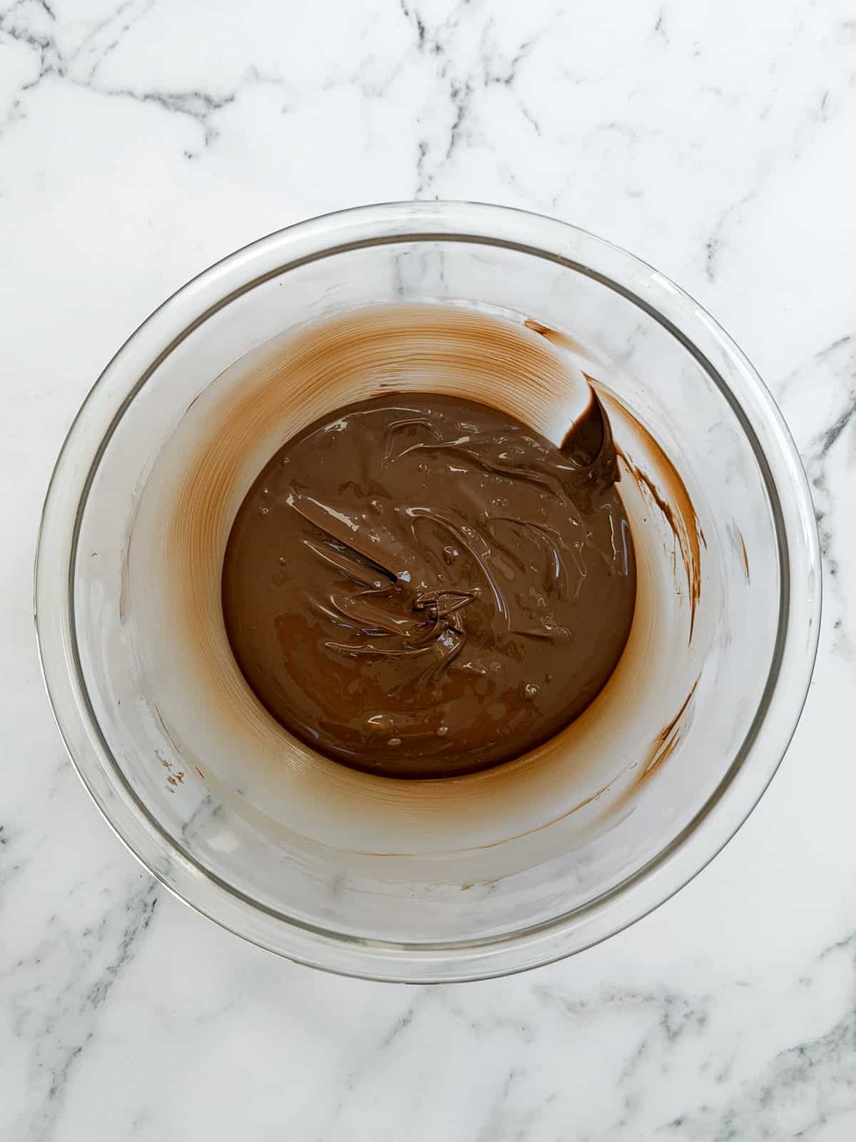 chocolate melted in a bowl.
