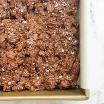 easy s'mores bark in the pan after making.
