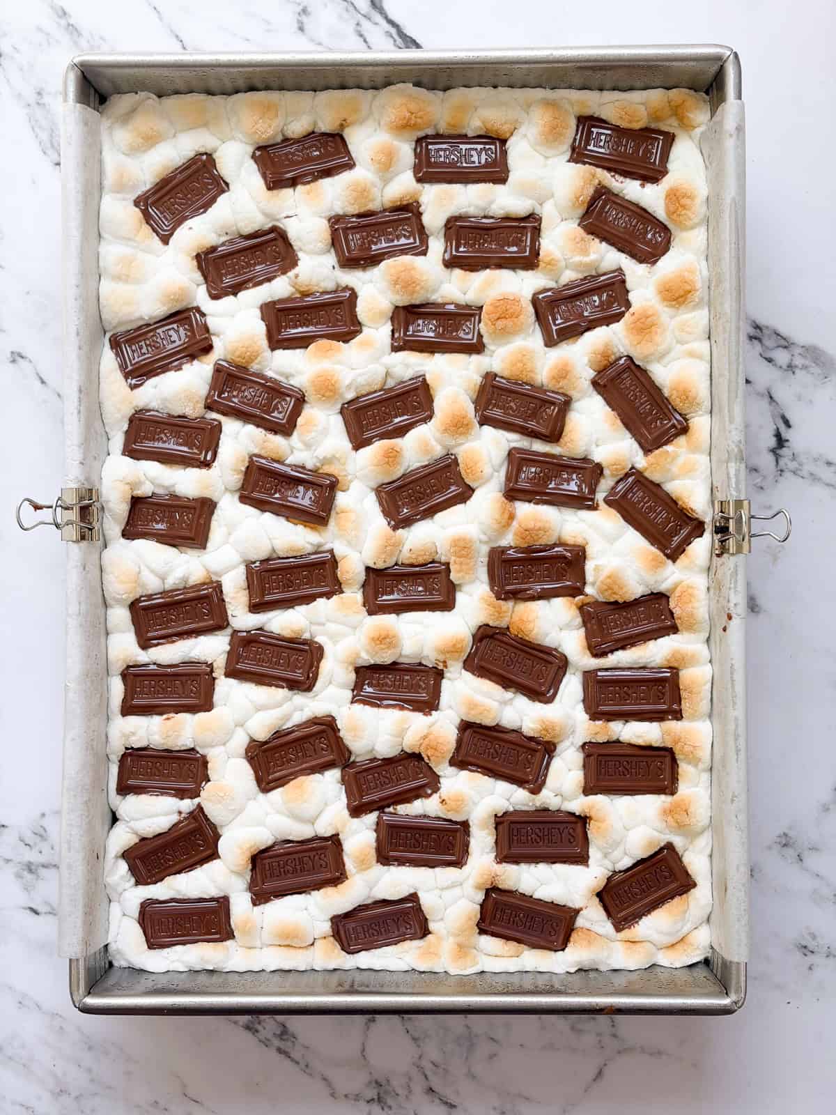chocolate bars added on top.