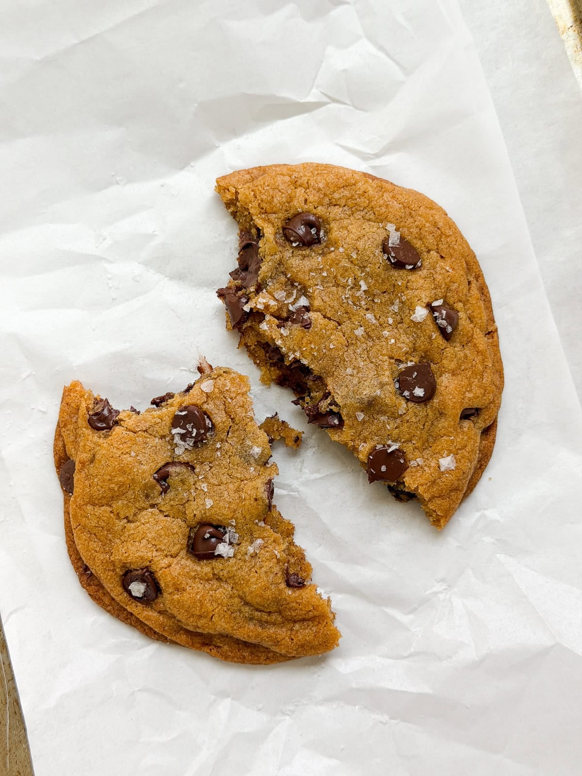 the single serve cookie broken into pieces.