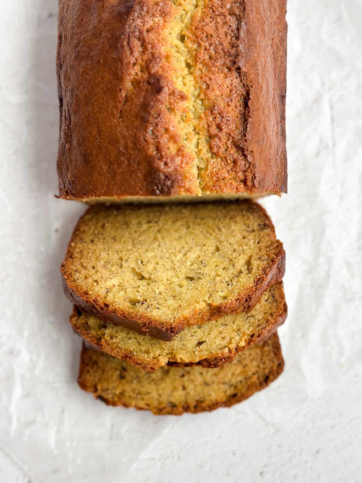 the loaf cut into slices.